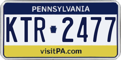 PA license plate KTR2477