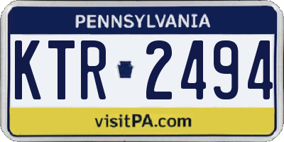 PA license plate KTR2494