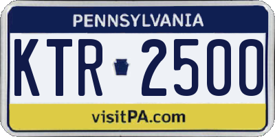 PA license plate KTR2500