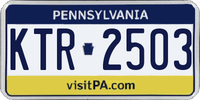 PA license plate KTR2503