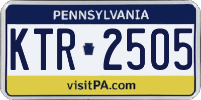 PA license plate KTR2505