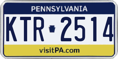 PA license plate KTR2514