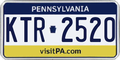 PA license plate KTR2520