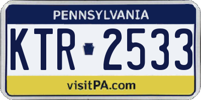 PA license plate KTR2533