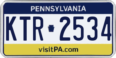 PA license plate KTR2534