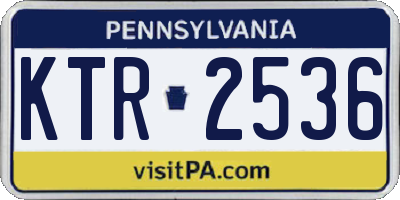 PA license plate KTR2536