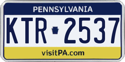 PA license plate KTR2537