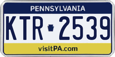 PA license plate KTR2539