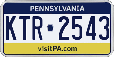 PA license plate KTR2543