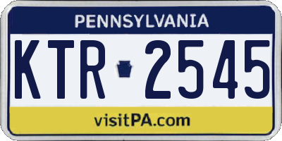 PA license plate KTR2545