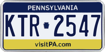 PA license plate KTR2547