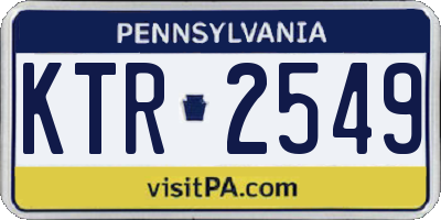 PA license plate KTR2549