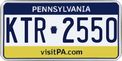 PA license plate KTR2550