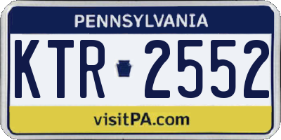 PA license plate KTR2552