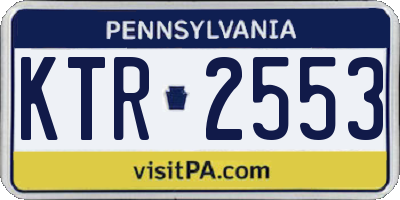 PA license plate KTR2553