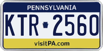 PA license plate KTR2560