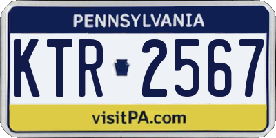 PA license plate KTR2567