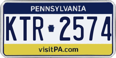 PA license plate KTR2574