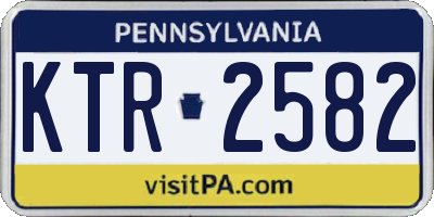 PA license plate KTR2582