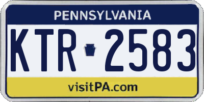 PA license plate KTR2583