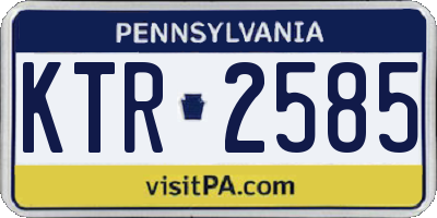 PA license plate KTR2585