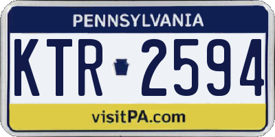 PA license plate KTR2594