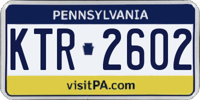 PA license plate KTR2602