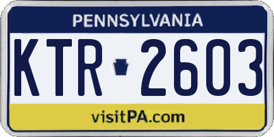 PA license plate KTR2603