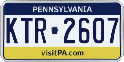 PA license plate KTR2607