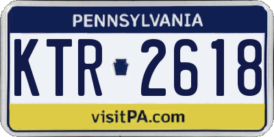 PA license plate KTR2618
