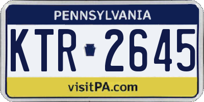 PA license plate KTR2645