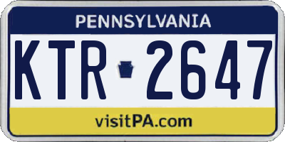 PA license plate KTR2647