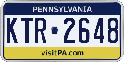 PA license plate KTR2648