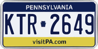 PA license plate KTR2649