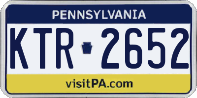 PA license plate KTR2652