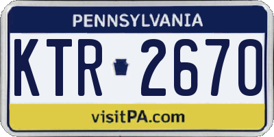 PA license plate KTR2670