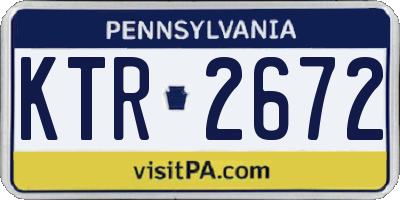PA license plate KTR2672