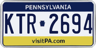 PA license plate KTR2694