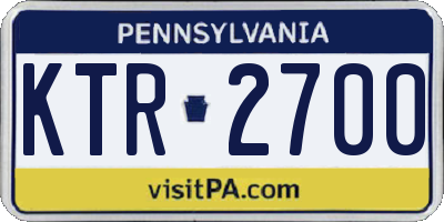 PA license plate KTR2700