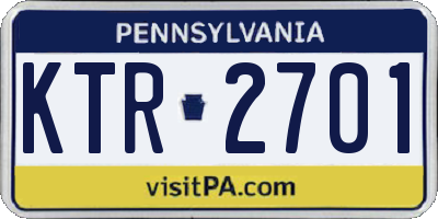 PA license plate KTR2701