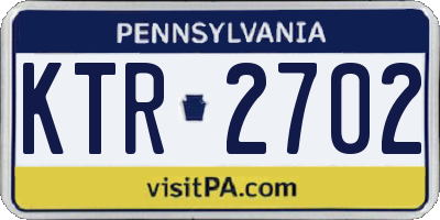 PA license plate KTR2702