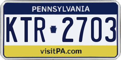 PA license plate KTR2703