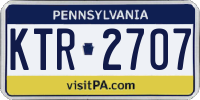 PA license plate KTR2707