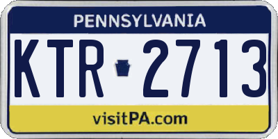 PA license plate KTR2713