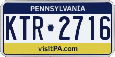 PA license plate KTR2716