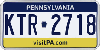 PA license plate KTR2718