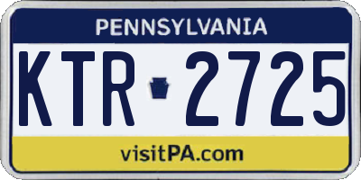 PA license plate KTR2725
