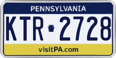 PA license plate KTR2728