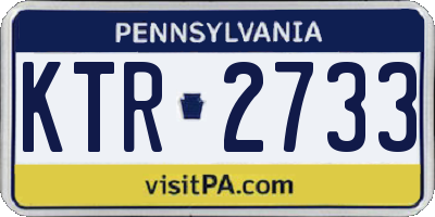 PA license plate KTR2733