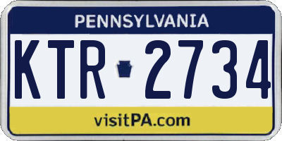 PA license plate KTR2734